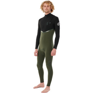 2021 Rip Curl Heren E-bomb 3/2mm Zip Free Wetsuit Wsmyve - Olive